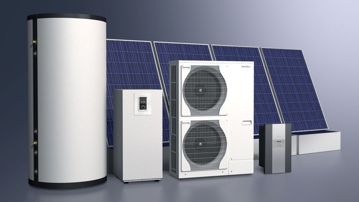 PV and heat pumps are often offered in suitable kits. - © Schueco
