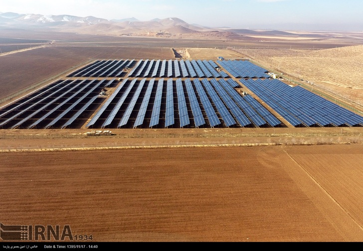 7 MW solar PV power plant in Hamedan province in northwestern Iran. - © Irna
