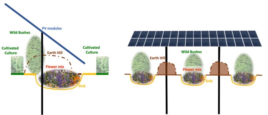 Structure of a erosion protection solar system.