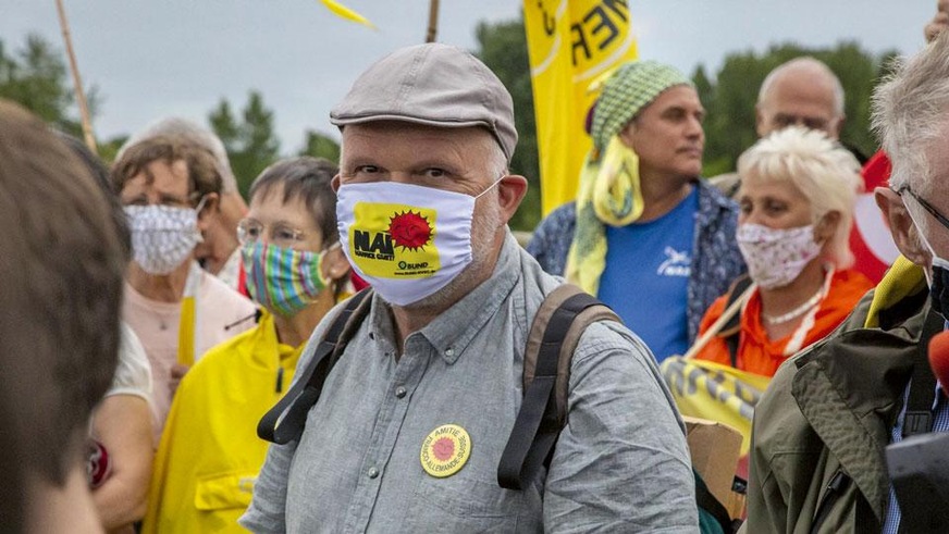 Axel Mayer at an anti-nuclear rally.
