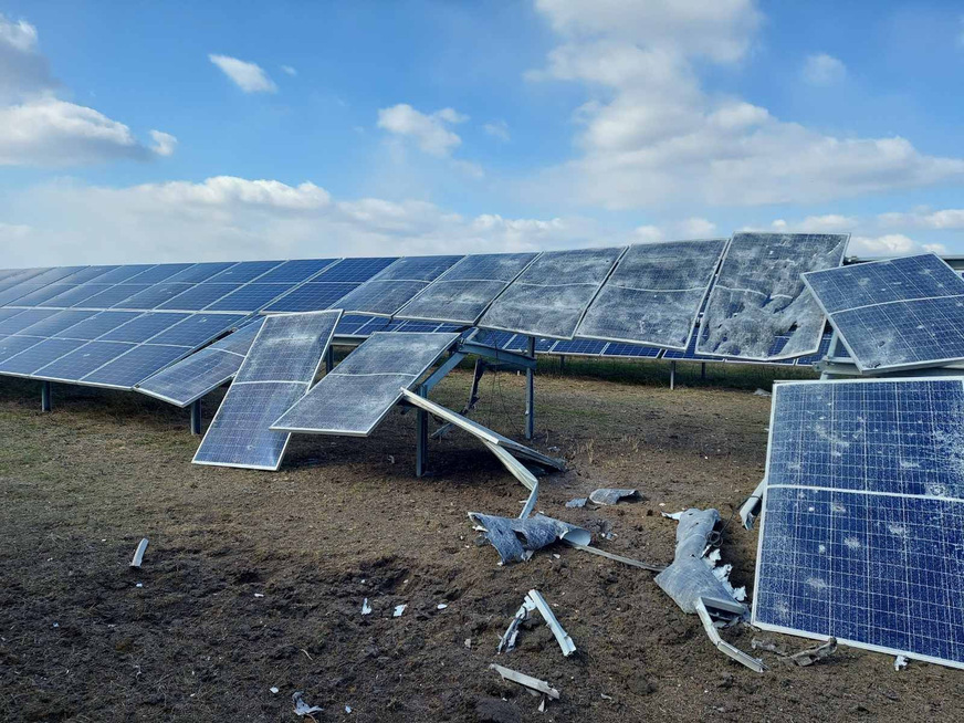This is what happens when a solar park gets into the crossfire of a shooting war.