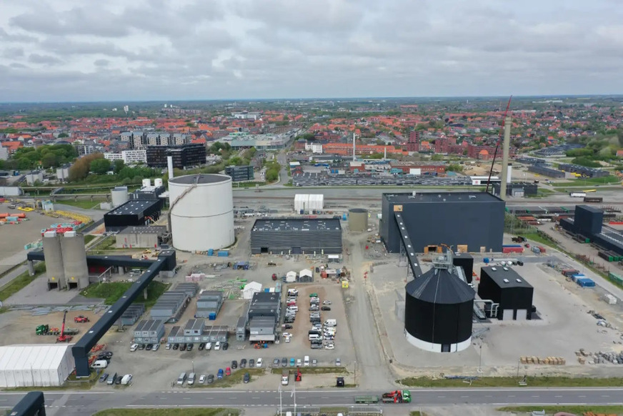 Site of a giant seawater heat pump in Esbjerg/Denmark, which feeds heat into the local grid.