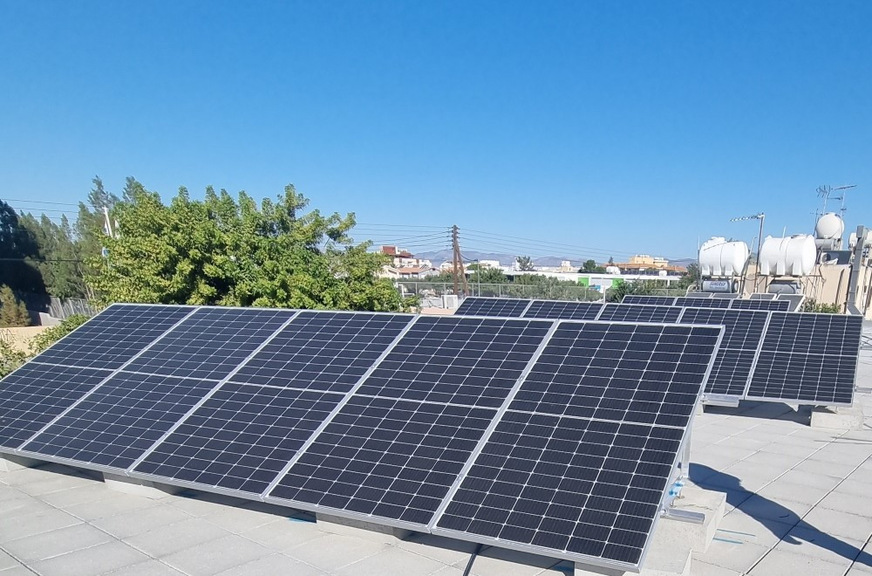 Another PV installation on a public school in Cyprus.