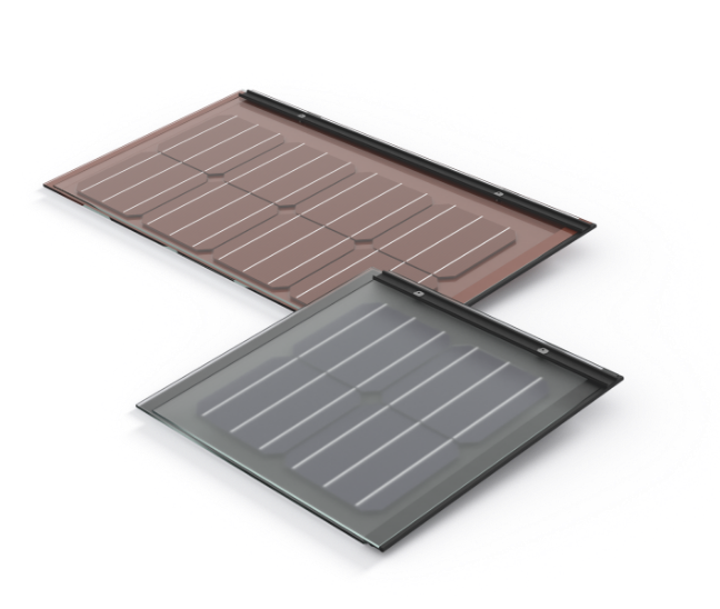 Solar roof tiles A solar roof tile made of laminated safety glass