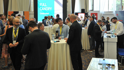 Networking at the Macedonian Solar Energy Association Solar Conference in Skopje.