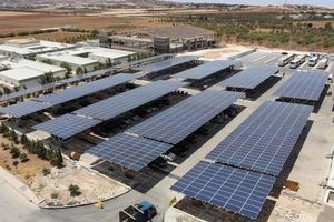 The four solar carport systems had to be adapted to existing parking spaces.