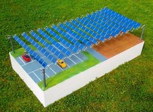 A model of a solar rope construction system for a car park. - © G.Czaloun

