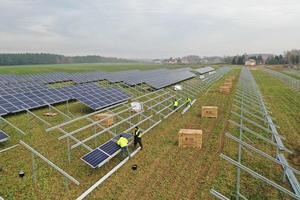 Installation of a new solar park in Poland.