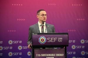 Olexiy Riabchyn, Deputy Minister of Energy and Environmental Protection at the SEF 2019 KYIV Forum - © IB Centre
