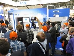 Energy storage companies like Eaton presented its range of innovative energy solutions, here a group of U.S. experts guided by pv Europe. - © NovaMotion/Lingnau
