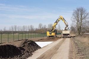 The access roads to the construction area are widened.