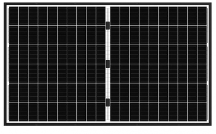 The 120-cell monocrystalline solar module comes with bifacial half cells in a glass-glass configuration.
