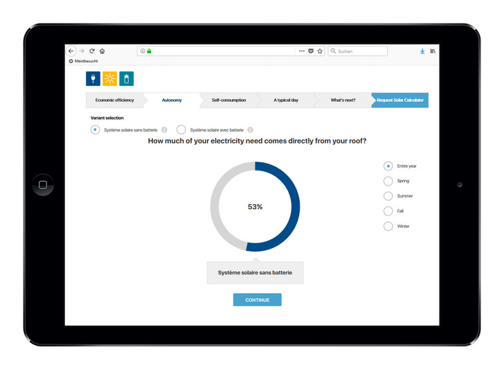 When integrated into the own company website, the solar calculator can also become a very useful marketing tool. - © Eturnity
