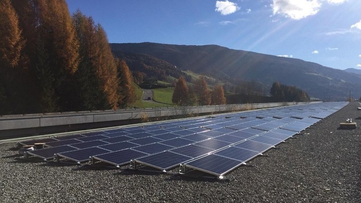 PV could produce solar power over highways in the future and also protect the lanes from heat or heavy rain.