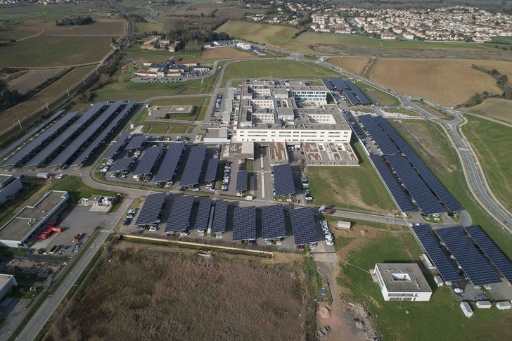 Solar plant of Urbasolar in Carcassonne (Southern France).