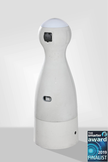 With its extraordinary design and sustainable material, the Pion charger makes for interesting street furniture.