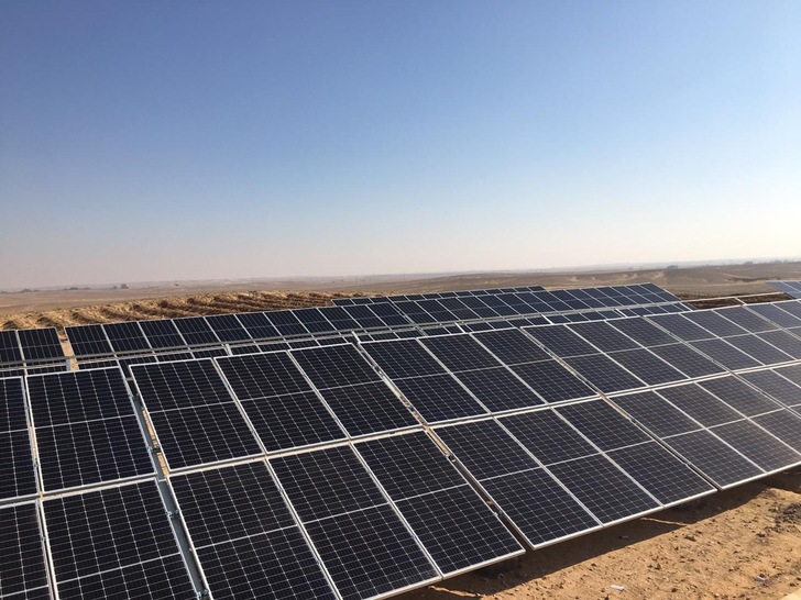 Longi modules deployed at a PV power plant in Minya West, Egypt. - © Longi
