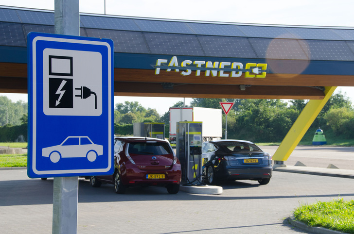 The new station has a higher clearance, so it is more visible to electric drivers and can accommodate taller vehicles.
