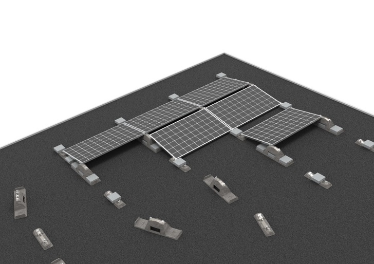 Since the elements stack well on top of each other, the space required is reduced enormously. - © PV Integ
