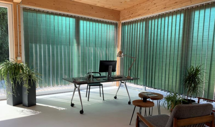 In both form and function, these solar blinds are very similar to conventional curtains – except that they also generate power.