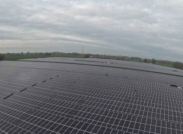 Solar park in Zwolle/Netherlands with 16.3 MW., that was grid connected in December. - © Greencells
