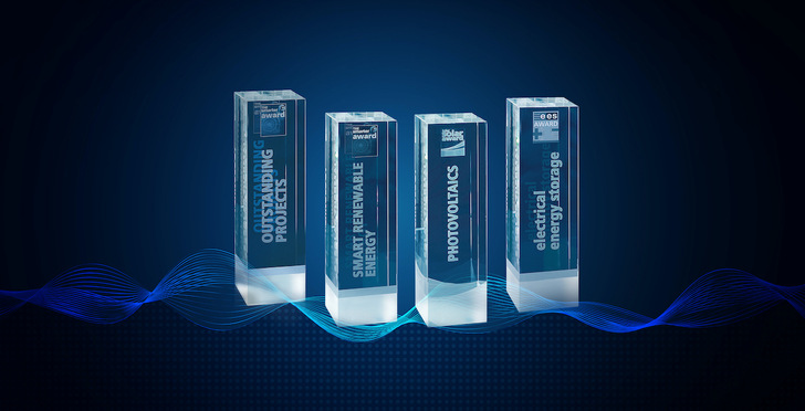 To win one of these four awards at The smarter E 2021, send in your application no later than March 31! - © Solar Promotion
