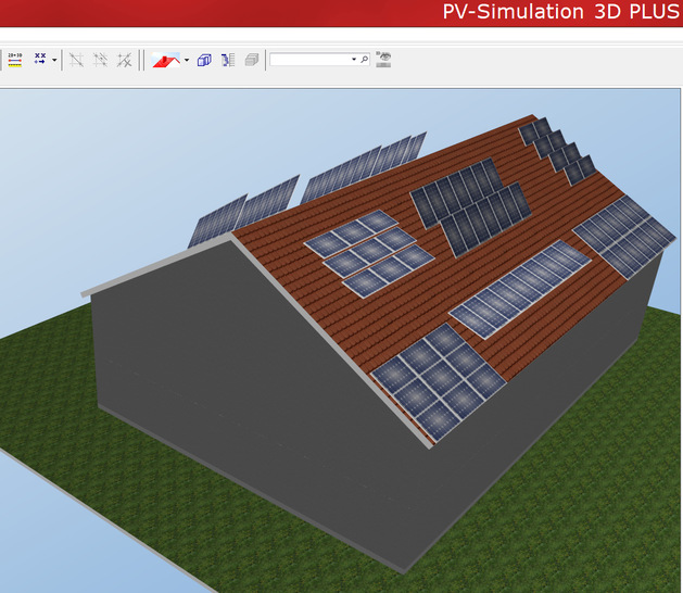 Based on a digital model, the entire roof and the solar installation can be planned in 3D. - © ETU Software GmbH
