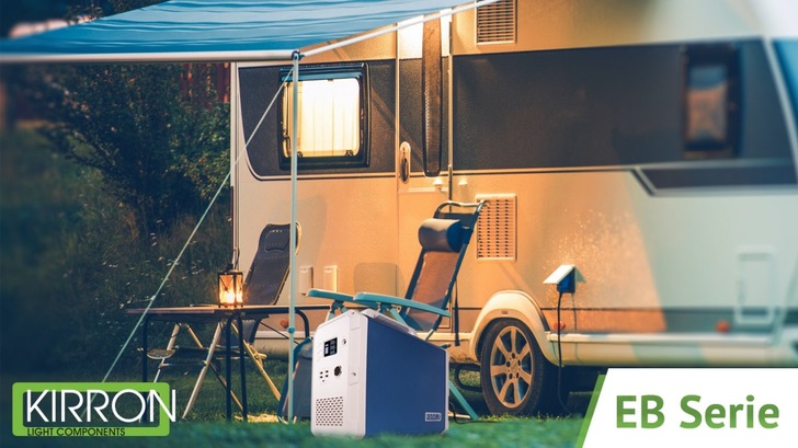 The batteries of the EB series can be charged via solar panels as well as from the mains.