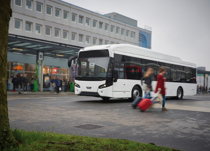 The buses are charged not only at night at the depot but also on the lines, where the necessary charging infrastructure is available at the terminus stops. - © VDL
