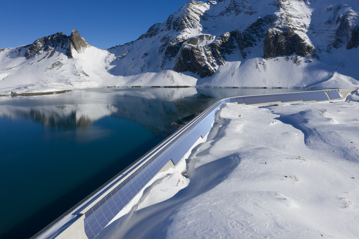 Swiss regulations require that green power plants be built on existing infrastructure such as a hydroelectric power plant.