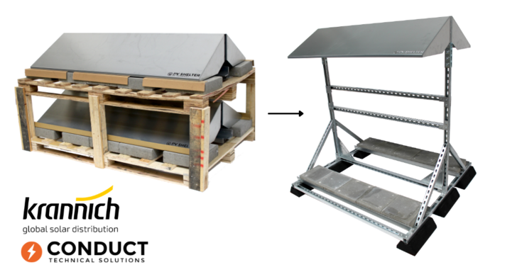 The PV Shelter mounting frame is indispensable for outdoor installations.