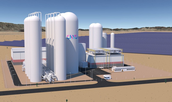 The combination of solar and cryogenic energy storage allows a fully renewable grid-scale energy supply using proven technologies.
