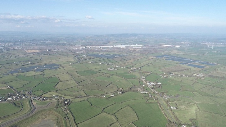 Subsidy-free solar farm Llanwern, located in Newport, Wales/UK.
