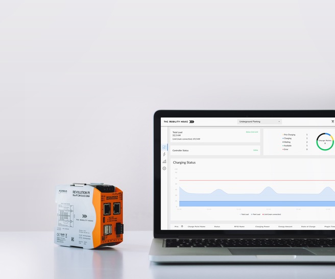 The combined hardware and software solution ChargePilot enables smart charging and energy management for e-mobility.