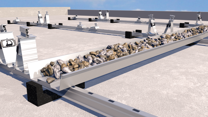 Using ballast trays is often a cost-effective ballast solution, because there tends to be already gravel on flat roofs. - © Van der Valk
