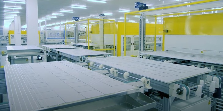 The 500 MW solar panel manufacturing facility of Aionrise in Georgia is fully automated.