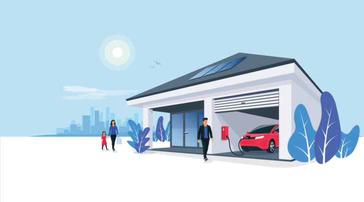 Sustainable power supply in the home with the help of energy management.