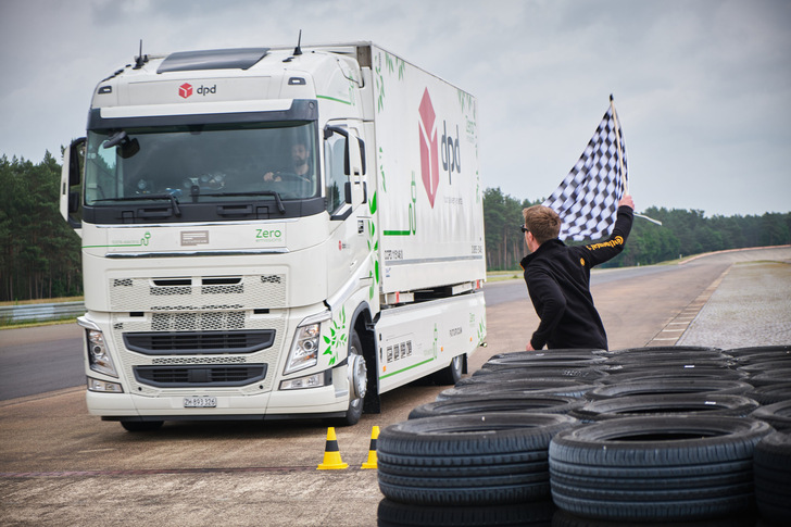 On Continental's own test track, two drivers completed the record drive in shifts.