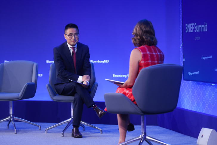 Lewis Lee, General Manager of Sungrow Europe, at the BNEF London Summit 2021.