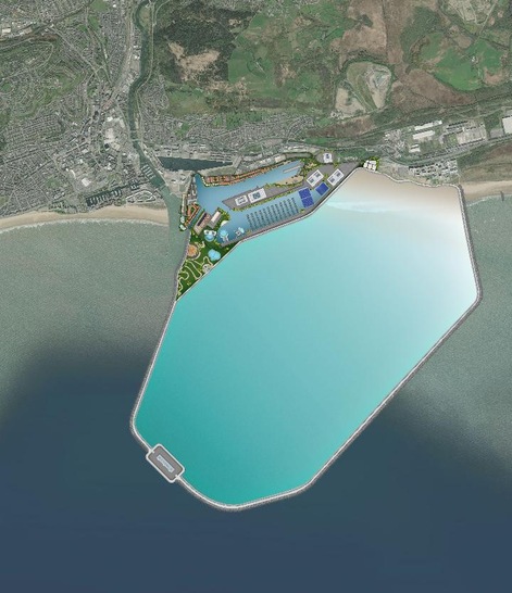 Blue Eden will be sited along an extensive area of land and water, to the south of the Prince of Wales Dock in the SA1 area of Swansea. - © Swansea Council
