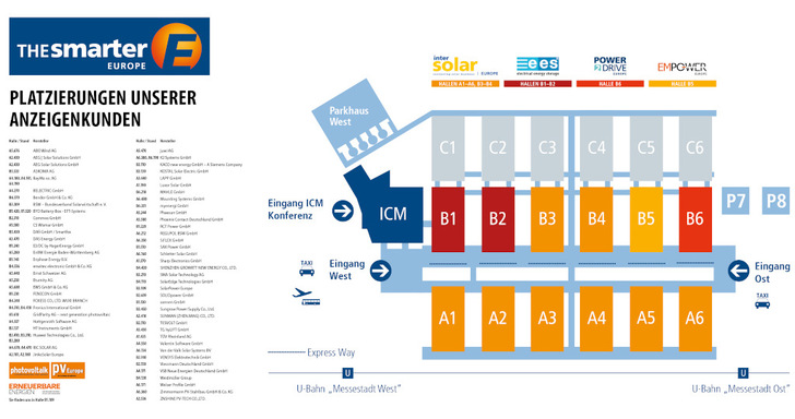 The new trade fair planner offers you an orientation guide in the Munich halls. - © GV/Solar Promotion
