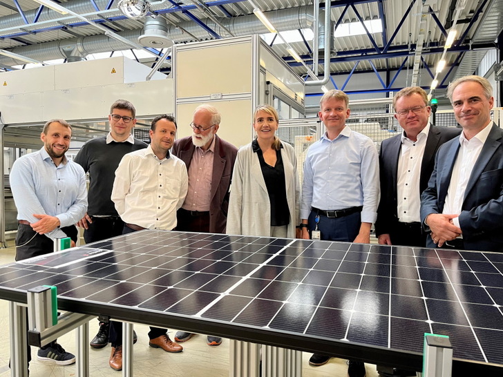 Visit at Meyer Burger plant in Freiberg (Germany).