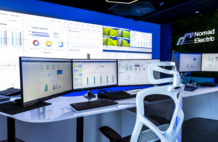 View of the new monitoring center for solar parks of Nomad Electric in Łódź (Poland).