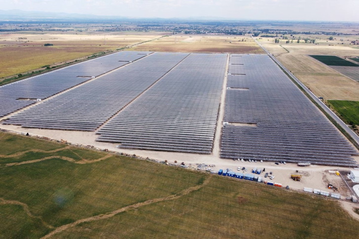 The new solar park is located about 120 kilometers southeast of the Bulgarian capital Sofia near the city of Plovdiv.