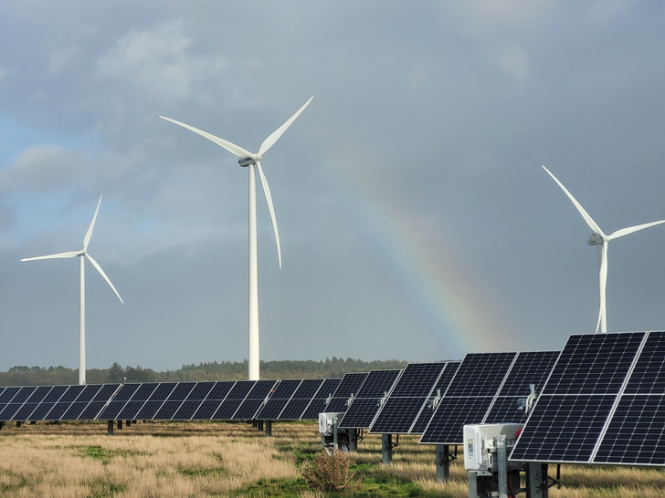 The hybrid PV-wind plant in Holmen/DK. - © European Energy
