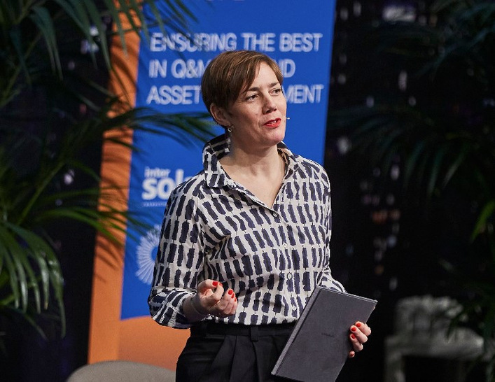 Walburga Hemetsberger, CEO of SolarPower Europe at the Solar Quality Summit Europe conference in Barcelona, co-organised with Intersolar.