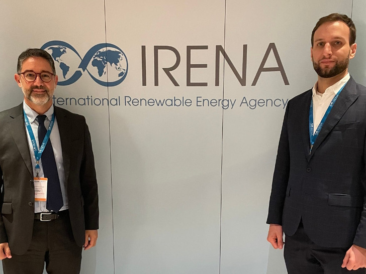 SolarPower Europe Director of Global Affairs and new chair of Global Solar Council, Máté Heisz, pictured with Gianni Chianetta, CEO of Global Solar Council at 13th IRENA General Assembly in Abu Dhabi.