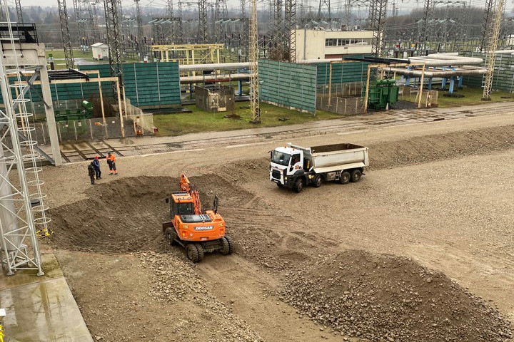 The power-to-heat project with an electrode boiler under construction.