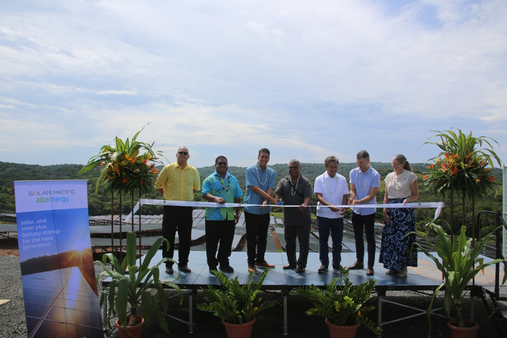 Opening ceremony of the new hybrid solar storage project in Palau.