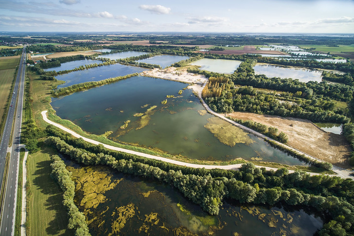 Les Ilots Blandin is being built on former gravel pits in France.